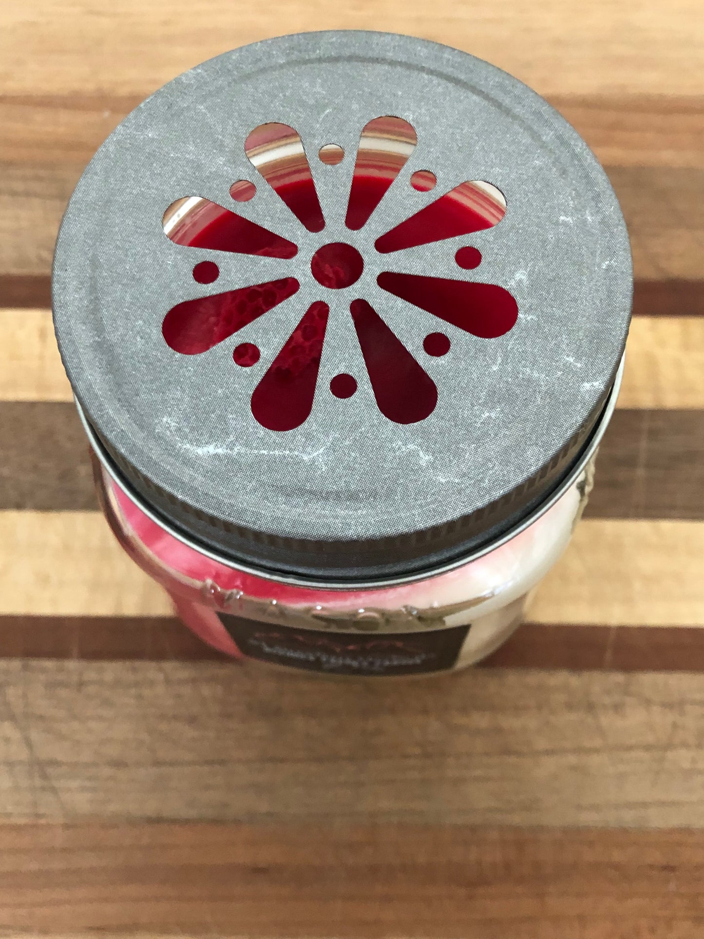 Handcrafted 8 oz Mason Jar NY Strawberry Cheesecake Soy Candle