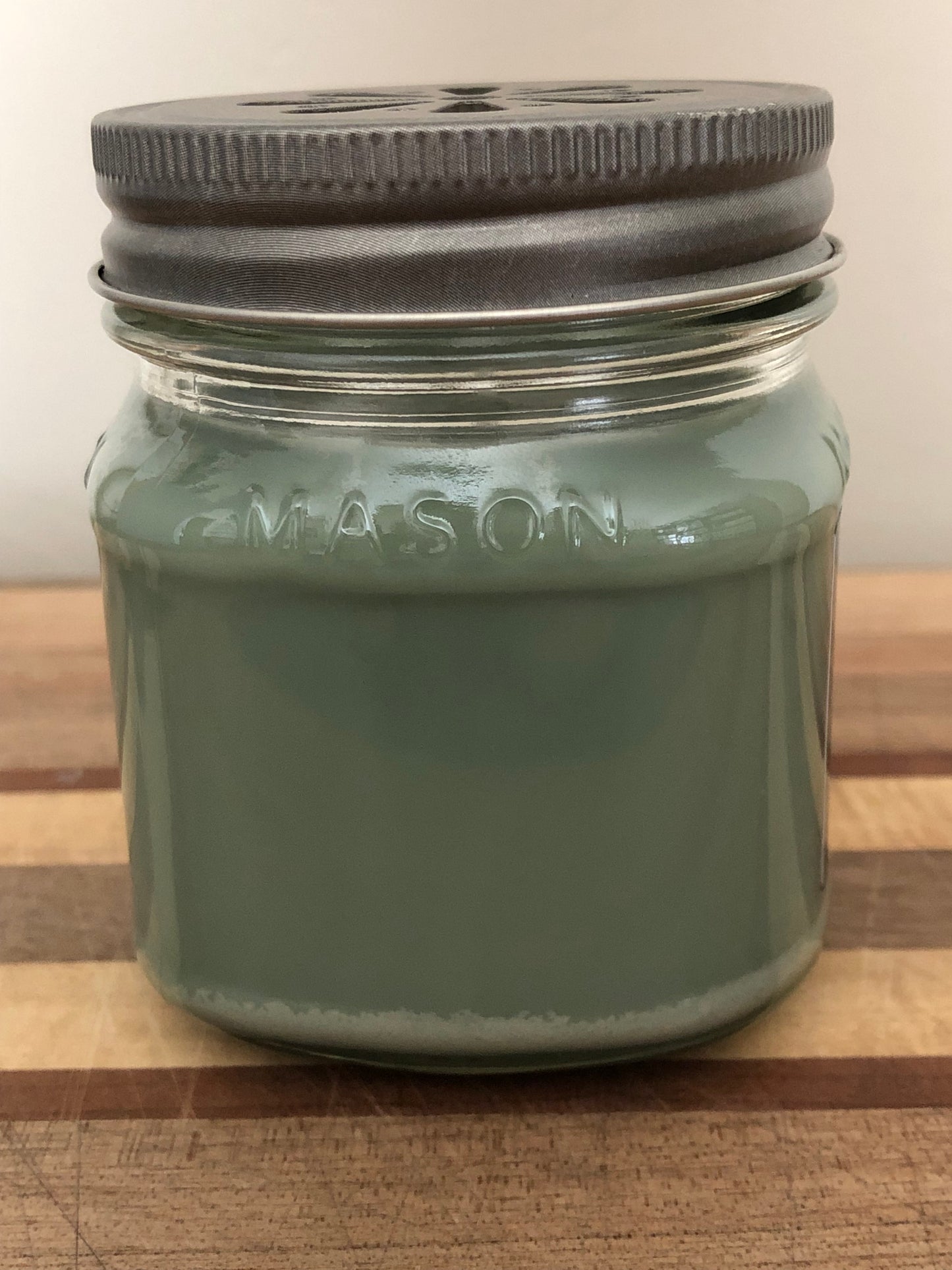 Handcrafted 8 oz Mason Jar Rocky's Gunpowder Natural Soy Candle