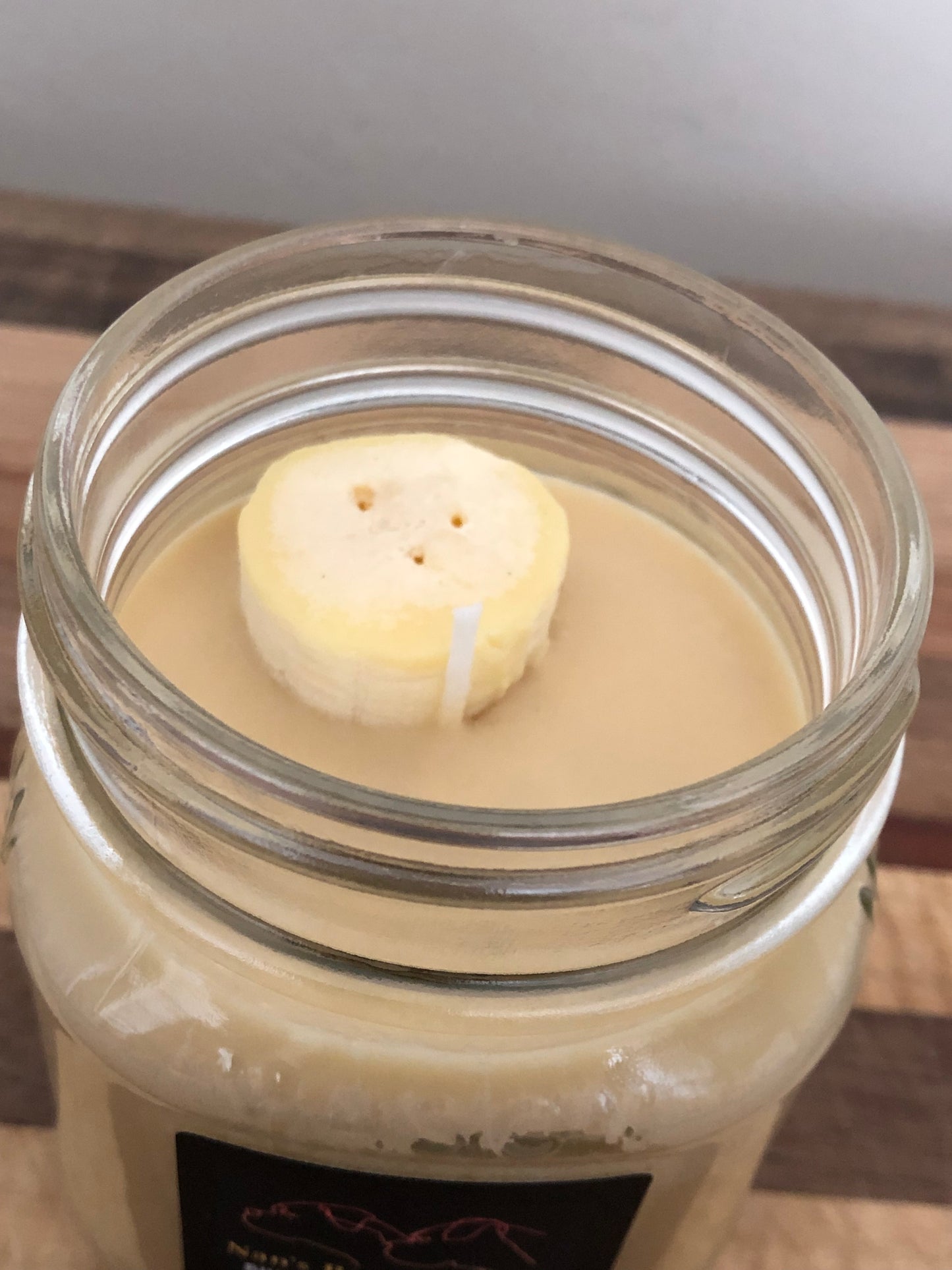 Handcrafted 8oz Mason Jar Nan's Banana Bread Natural Soy Wax Candle