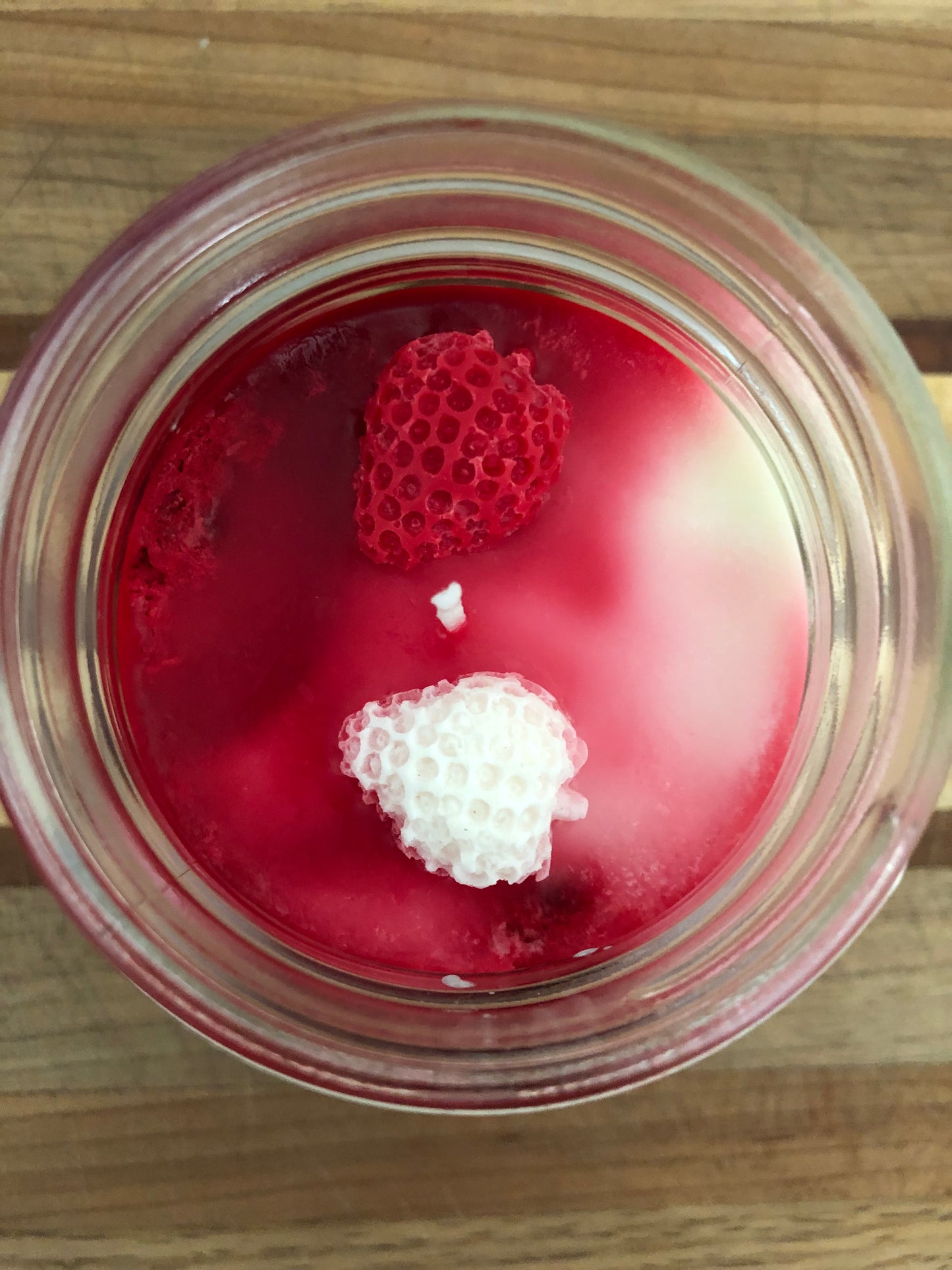 Handcrafted 8 oz Mason Jar NY Strawberry Cheesecake Soy Candle