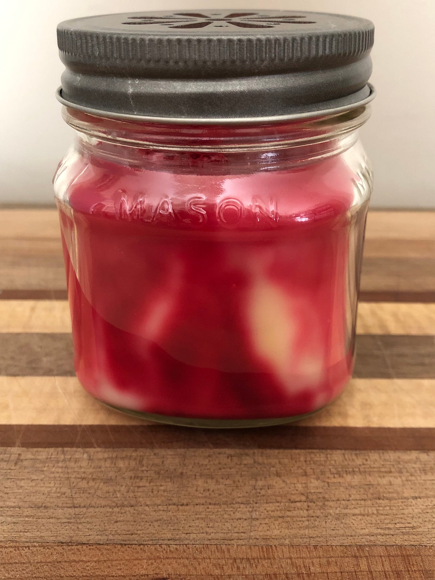 Handcrafted 8 oz Mason Jar NY Strawberry Cheesecake Soy Candle