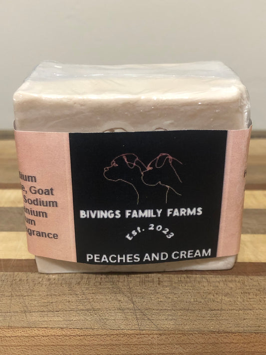 Peaches and Cream Scented Goat's Milk, Hemp Sea Oil and East African Shae Butter Soap